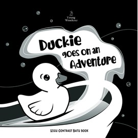 Duckie Goes On An Adventure High Contrast Black and White Baby Bath Book, Sensory Play, Bath Toy, Baby Book,