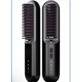 ANYASK Cordless Hair Straightener Brush,Upgraded Portable Hair Straightener Brush for