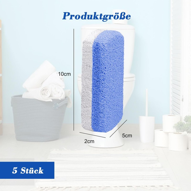 Auriselle 5 Stück Bimsstein WC Block Doppelaktion Fußpflege Bimsstein Hornhautentferner