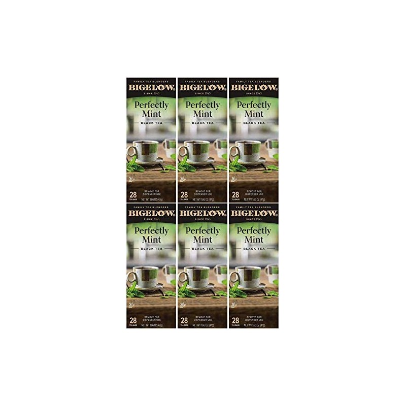 Bigelow Tea Bags, Plantation Mint, 28-Count Boxes (Pack of 6)