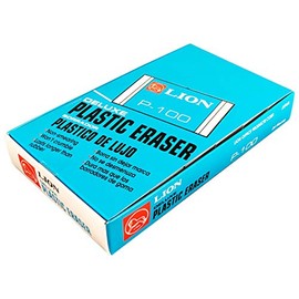 LION Translucent White Plastic Erasers, 24 EA/Box, 1 Box (P-100)