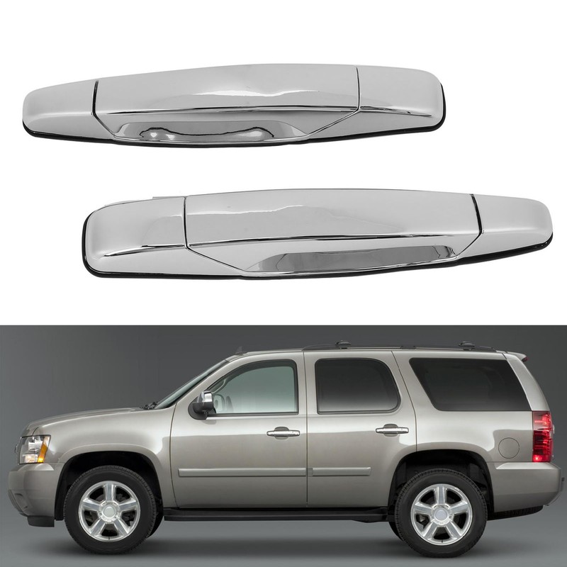 2pcs Exterior Chrome Door Handle ABS Plastic Automotive Outside Door