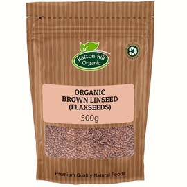 Organic Brown Linseed (Flaxseeds) 500g by Hatton Hill Organic | Nutty, Versatile, and Perfect for Cooking and Baking (500g)