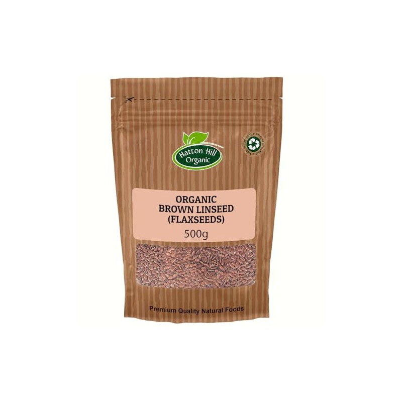 Organic Brown Linseed (Flaxseeds) 500g by Hatton Hill Organic |