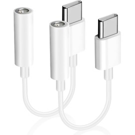 MONSTYLE 2Pcs-Adaptador USB C a Jack 3.5 mm para Audífonos,USB Tipo C a Audio 3.5 mm Adaptador de Auriculares,DAC Chip HiFi Audio,Conector USB C a Jack 3.5mm Compatible con Pad,Phone 15/16,MecBook