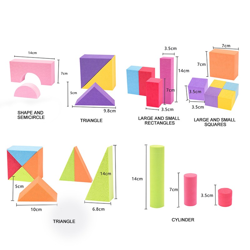 50pcs Random EVA Foam Building Blocks Soft Construction Toys Early