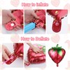 10 PCS Strawberry Foil Balloons, Strawberry Party Decorations, Reusable 19*24inch