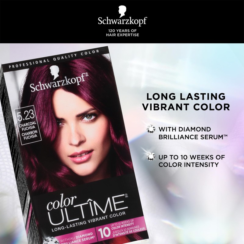 Schwarzkopf Color Ultime Hair Color, 5.23 Charcoal Fuchsia, 1 Application