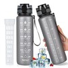 UTEBIT Gray Water Bottle 32oz, Motivational and Leak-Proof Water Cup