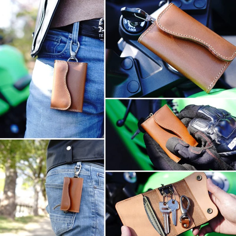 Kawacha Bikers Key Case Carabiner Scratch-Resistant Motorcycle Key Case Rider