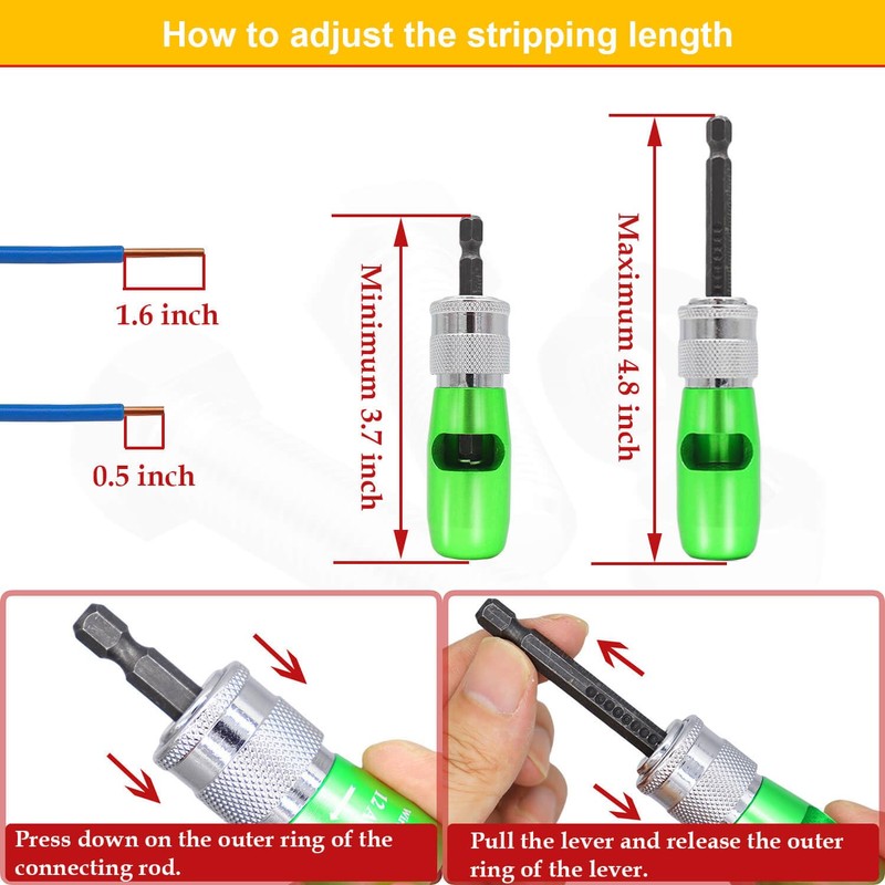 ACCYPRO Wire Stripper for Drill,Wire Stripper for 14-12-10-8-6 AWG,Wire Twisting