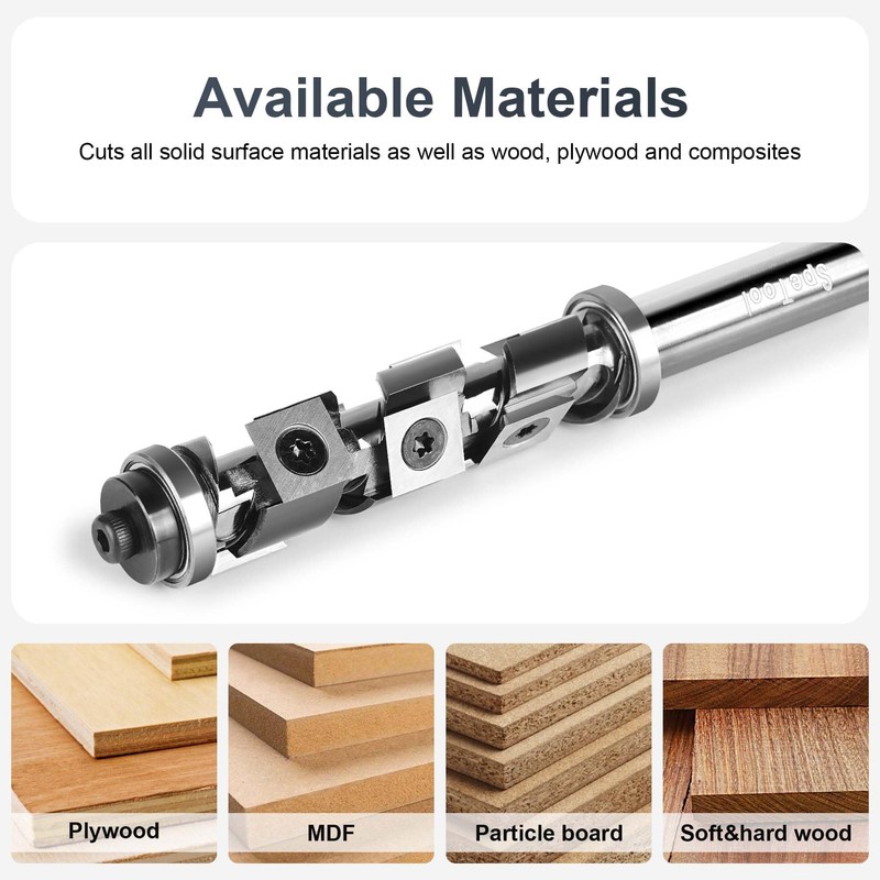 SpeTool Carbide Insert Spiral Flush Trim Router Bit 1/2 Inch