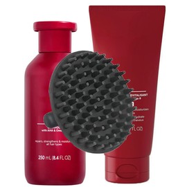 M Hair Designs Scalp Brush + Ultimate Repair Shampoo 8.45oz & Conditioner 6.76oz Duo Set – Keratin-Infused, Damage Repair, Sulfate-Free Hair Care for Stronger, Healthier Hair