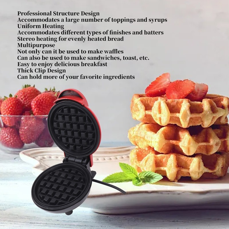 Mini Waffle Maker Stick Proof Double Sided Round Multifunctional Breakfast