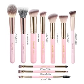 Brochas de Maquillaje Profesional 14 Piezas kit,Con 1 Soporte Para Brochas De Maquillaje,3 Puff Set Y 10 Piezas Brochas, Kit de Accesorios Esenciales,