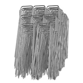 GROWNEER Landscape Staples Anti-Rust, 6 inch 360pcs Galvanized Garden Staples, U-Shaped Tent Stakes SOD Pins Yard Stakes for Securing Weed Fabric Barrier, Ground Cover, Artificial Turf, Dog Fence
