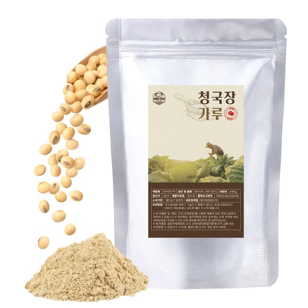 FARMER QUEEN Korean Traditional Fermented Soybean Powder 17.6oz - Nattokinase Source Cheonggukjang Powder Soy Bean Natto Powder, 500.0 grams, 17.6 Ounce, 1