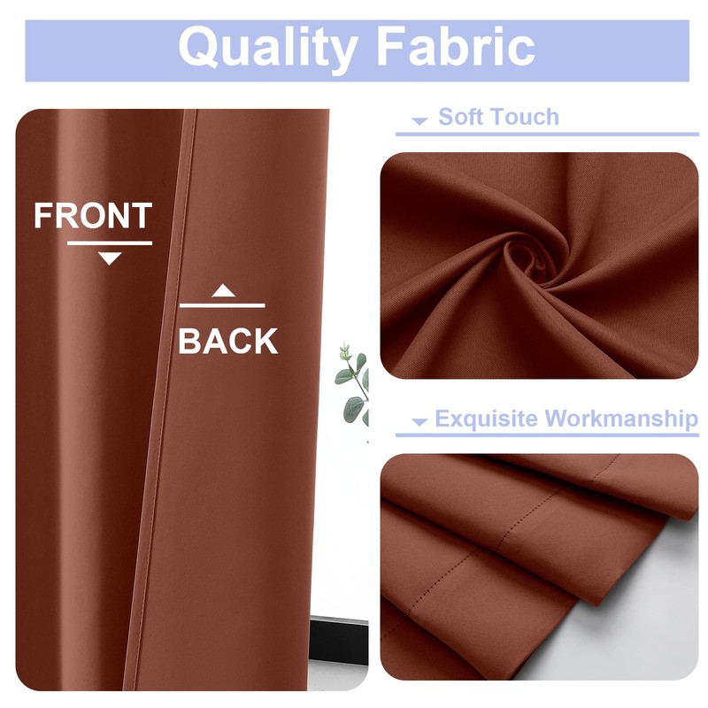 Simplebrand Terracotta Valance for Windows, Short Blackout Curtains for Kitchen/Small