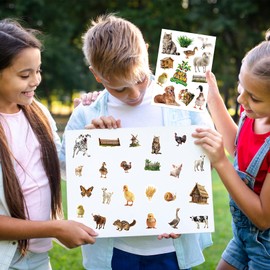 312Pcs Farm Animals Stickers, Cute Farm Barnyard Cow Sheep Horse Decorations Stickers for Scrapbooks Envelopes Cards Gifts Crafts Decor