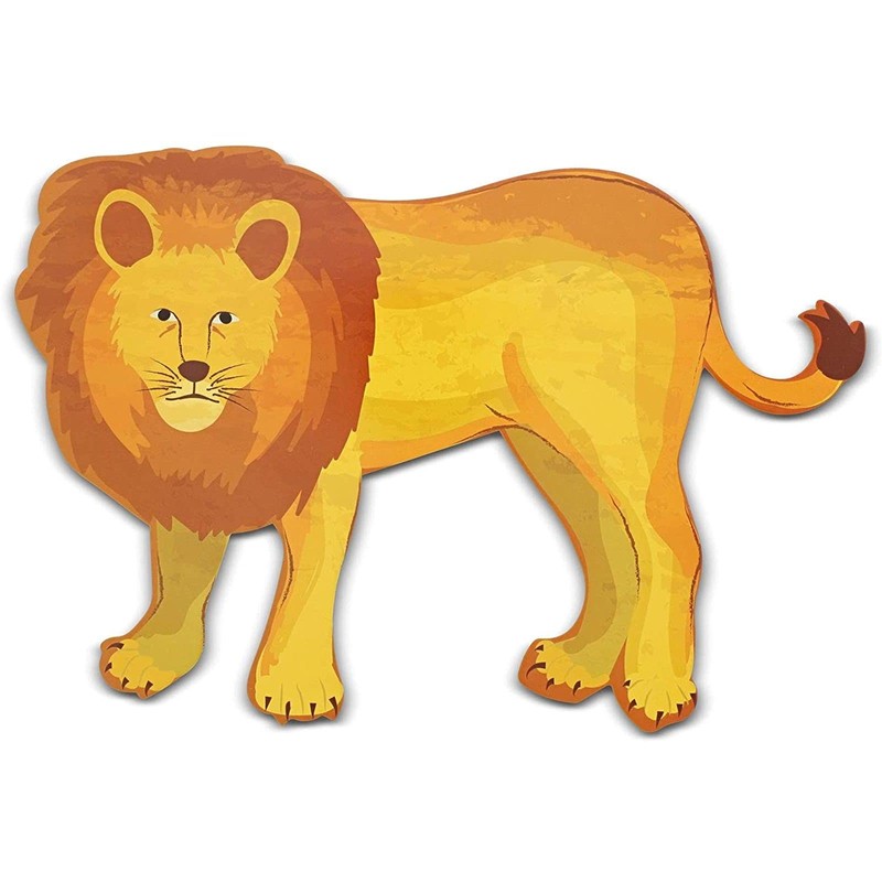 BLUE PANDA Jungle Safari Animal Paper Cutouts (12-Count) for Party
