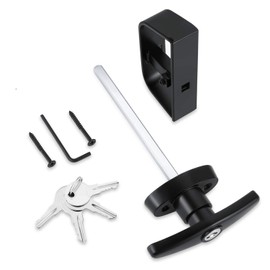 QANVEE 6½" Stem Shed Door Latch T-Handle Lock Kit with 4 Keys,Storage Barn Shed Door Hardware Lock Set