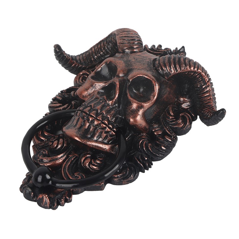 Horned God Skeleton Hanging Door Knocker Wall Hanging Plaque for