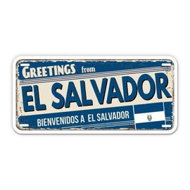 Squiddy Greetings from El Salvador - Vinyl Sticker Decal for Phone, Laptop, Water Bottle (4" Wide)