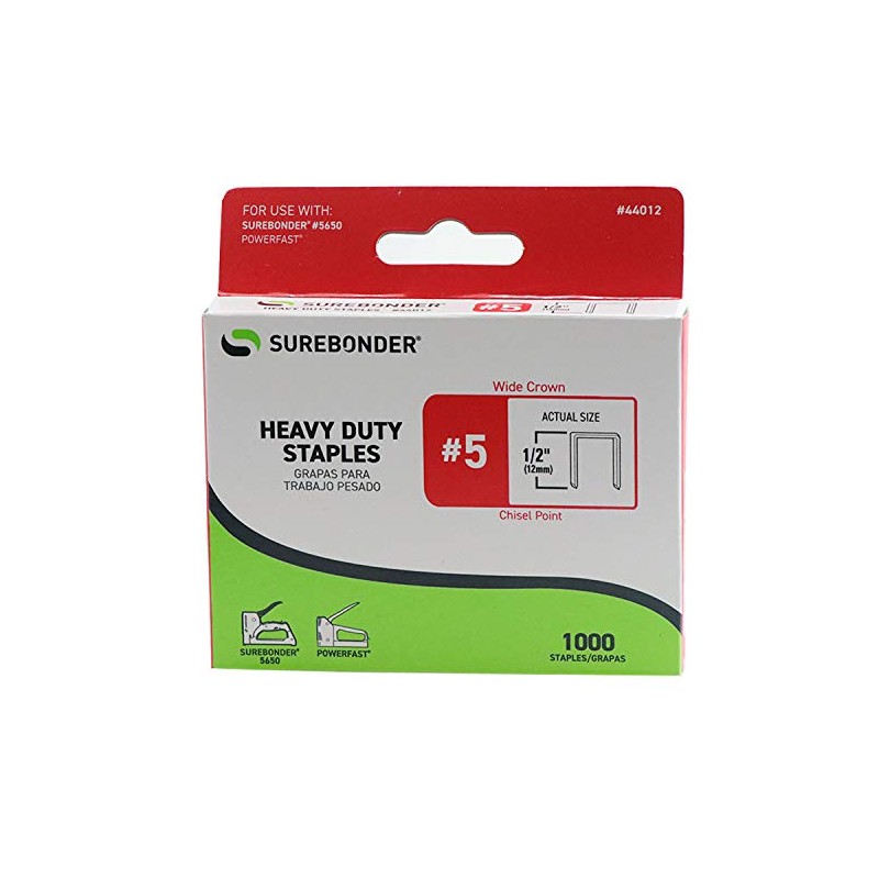 Surebonder #5 Staples 44012 Heavy Duty, Wide Crown, Swingline Type