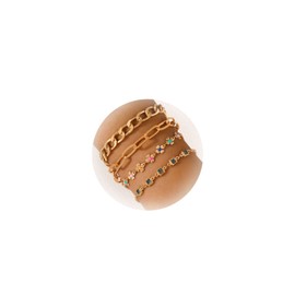 Gold Boho Bracelets for Women Girls Dainty Paperclip Chain Bracelets Multi Layer Beads Flower Cuff Bracelets Twist Snake Leaf Bangle Bracelets Set (Style B)