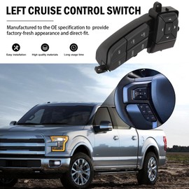 Left Steering Wheel Cluster Display Arrow and Cruise Control Switch for 2015-2020 F-150; 2018-2021 Navigator; 2017-2022 Super Duty; 2021-2023 E-350 Super Duty; 2018-2022 Expedition FL3Z-9C888-AA