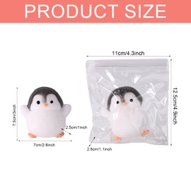 2 Pcs Penguin Squeeze Cute Sensory Toys, Squishy Penguin Stress Toy TPR Animal Shaped Novelty Toys for Christmas Birthday Gift Decoration(Black and White)