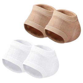 Baluue 2pairs Moisturizing Heel Socks for Cracked Heels Comfortable Half Feet Sleeves for Men and Women and Skin Tone