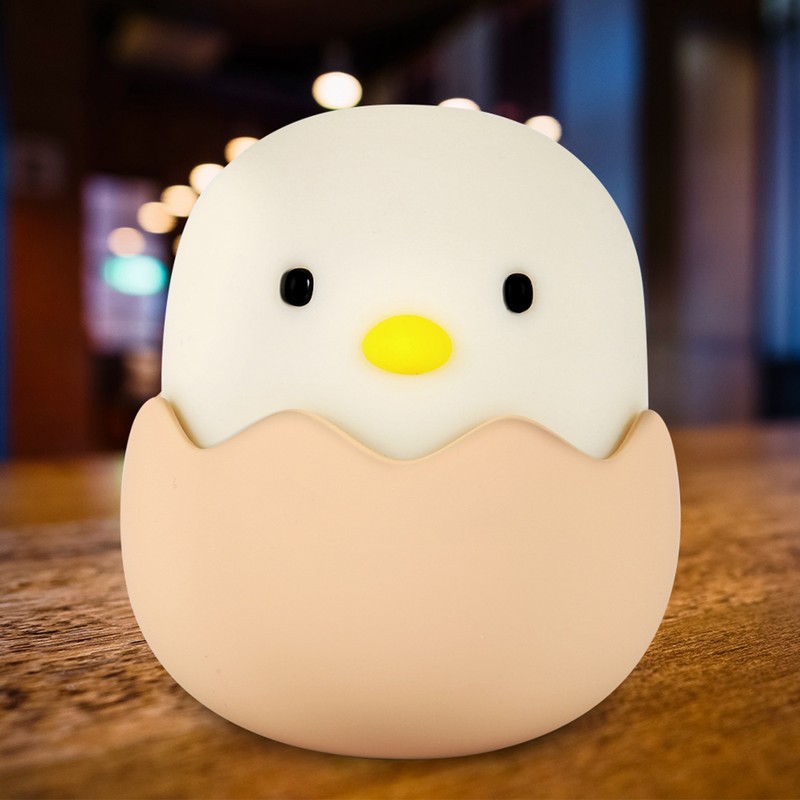 Cute Chick Shape USB Silicone LED Rechargeable Night Lamp Mini