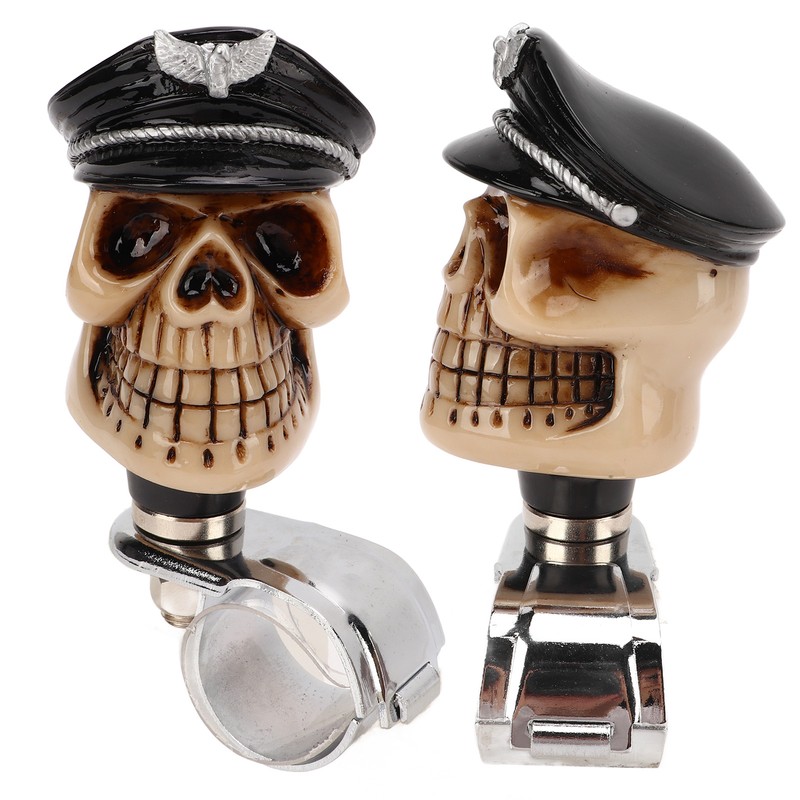 Skull Shape Steering Wheel Spinner 3cm Diameter Metal Resin Turn