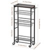 PAPAGIFTREE 4 Tier Slim Rolling Storage Cart with Pull-Out Baskets,