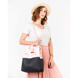 Bvani Large Women's Shopper Bag for Shopping, Travel, Work, School, Tote Bag, unicorns dots