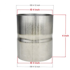 Elifecenter Universal ID 4" Exhaust Coupler Stainless Steel Exhaust Adapter