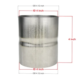 Elifecenter Universal ID 4" Exhaust Coupler Stainless Steel Exhaust Adapter