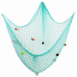 Aoner approx. 150 x 200 cm Fishing Net Decoration with Shells for Hanging - Fish Net Wall Decoration for Room, Wedding, Party, Photography, Stage etc.