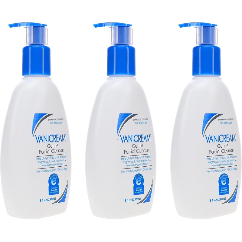 Vanicream Gentle Facial Cleanser for Sensitive Skin with Pump Dispenser,