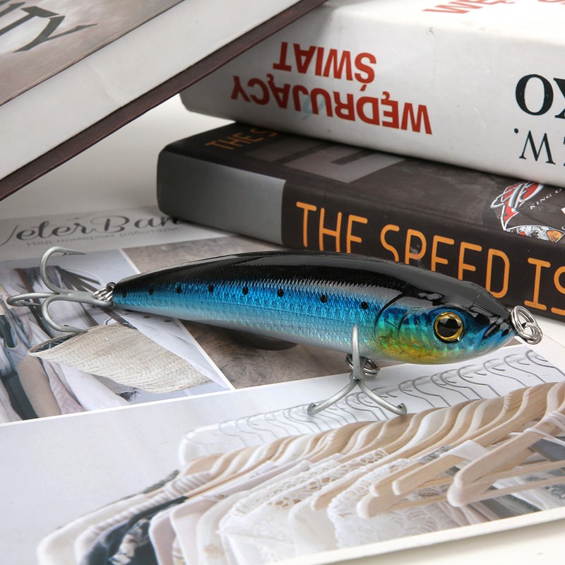 Sinking Pencil Fish Lure Hard Bait 3D Eyes with Hook
