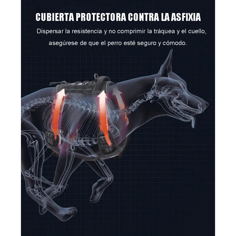 Chaleco Táctico Para Perro Grande Pechera K9 Ajustable