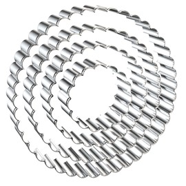 Fluted Round Cookie Cutter Set Large - 5 Inch, 4 Inch, 3 Inch, 2 Inch - Scalloped Edge Wavy Circle Cookie Cutters Shapes Clay Molds - Stainless Steel