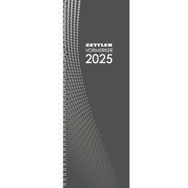Zettler - Book, 2025, 10.5 x 29.7 cm, pocket calendar with 112 pages, 1 week on 2 pages, daily and week counting, two-month overview, wire binding and German calendar