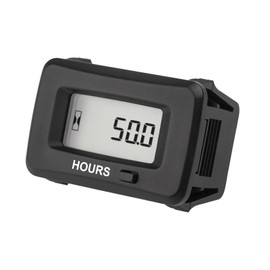 Runleader Digital Maintenance Hour Meter AC/DC 5V to 277V for Riding/Zero Reverse Circle, Lawn Mower, Leaf Trimmer, Brushcutter, Generator, Motorhome etc.