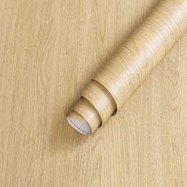 Light Wood Contact Paper for Countertops Cabinets 16x78 inch Matte Thick Wood Peel and Stick Wallpaper Waterproof Removable Self-Adhesive Wooden Vinyl Wrap for Kitchen Table Desk DIY Sticker