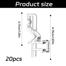 20Pcs Roman Shade Clips, Clear Plastic Venetian Blind Clips, Easy-to-Use Vertical Blind Clips, Hidden Channel Valance Clips, Durable Blind Accessories Parts for Valances with Grooved Backs