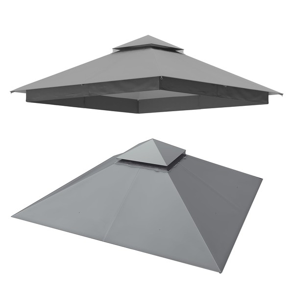 LAUSAINT HOME Gazebo Replacement Canopy Top 10'X10', Removable Vented Double