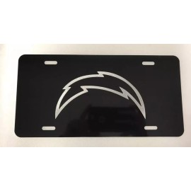 BLVD Los Angeles Chargers LOGO Car Tag Diamond Etched on Aluminum License Plate