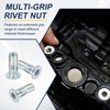 PATIKIL 12 Pcs Multi-Grip Rivet Nuts, M8 Pre-Bulbed Shank Flat